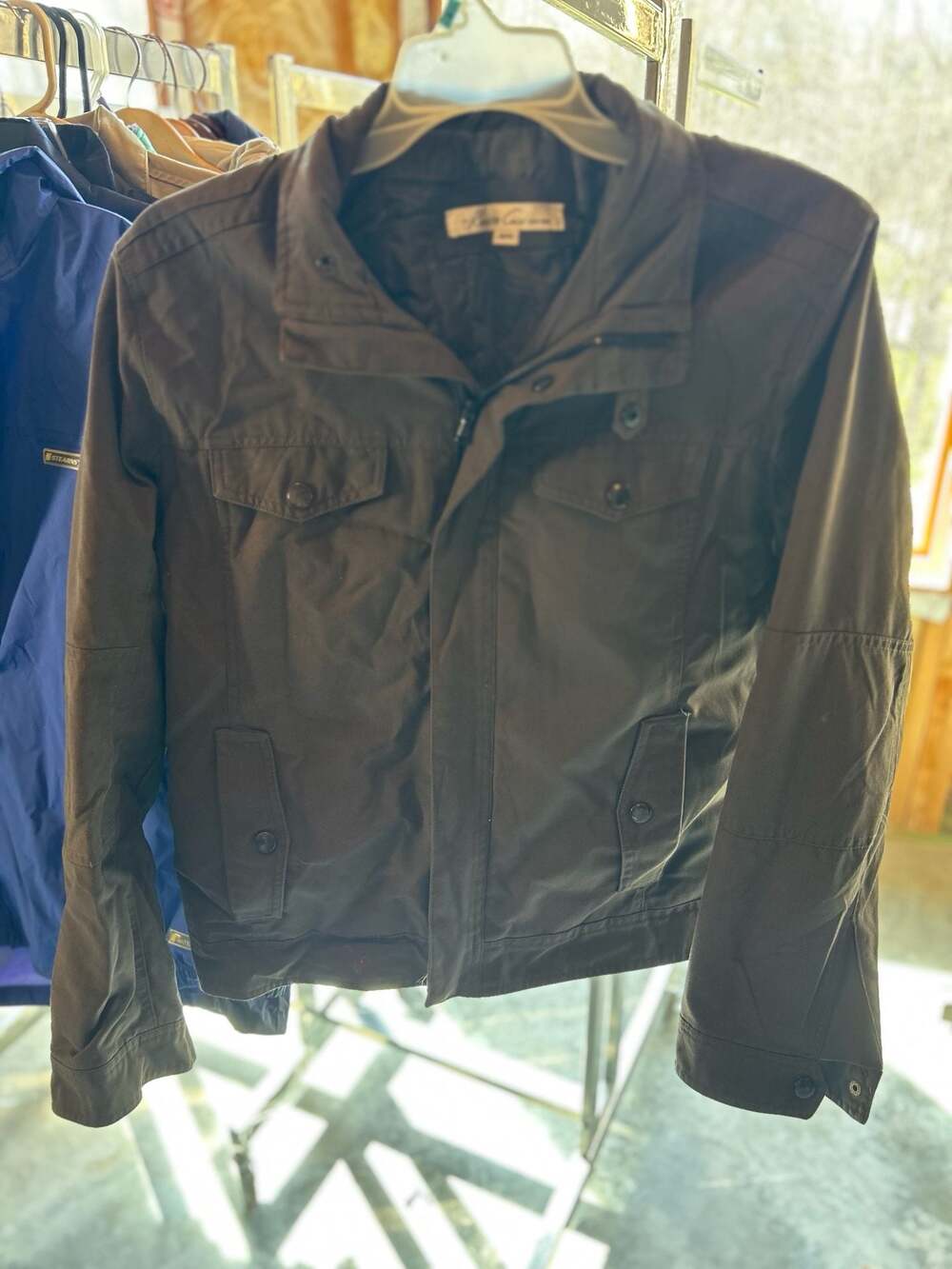 Kenneth Cole New York Men's M Canvas Multi-Pocket Utility Moto Jacket Black